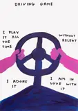 David Shrigley, Driving Game, 2018, Hand-painted acrylic on paper