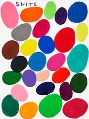 Shits by David Shrigley, 2019, Hand-painted acrylic, on Fabriano Artistico paper, the full sheet, offered Jun 2023