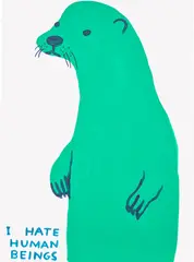 Untitled (I Hate Human Beings) by David Shrigley, 2022, Screenprint in colours, on Somerset paper, the full sheet, sold Jun 2023