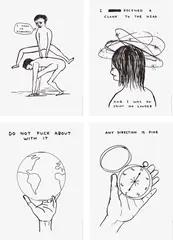 Human Behaviour by David Shrigley, 2022, The complete set of four offset lithographic posters, on Munken Lynx paper, with full margins, sold Jun 2023