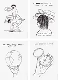 David Shrigley, Human Behaviour, 2022, The complete set of four offset lithographic posters, on Munken Lynx paper, with full margins
