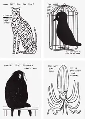 Animals and Existentialism by David Shrigley, 2022, The complete set of four offset lithographic posters, on Munken Lynx paper, with full margins, sold Jun 2023