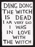 David Shrigley, Ding Dong the Witch is Dead, 2022, Linocut, on wove paper, the full sheet