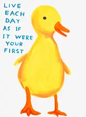 Live Each Day As If It Were Your First by David Shrigley, 2022, Screenprint in colours, on Somerset paper, the full sheet, sold Jun 2023