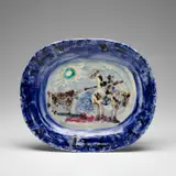 Pablo Picasso, Picador (Bullfighter) (G.R. 92), 1949, Unique white earthenware rectangular dish painted in colours, engraved and glazed