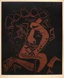 Tête d'Histrion (Histrion's Head) (Bl. 1849, Ba. 1360) by Pablo Picasso, 1965, Linocut in colours, on Arches paper, with full margins, sold Dec 2023