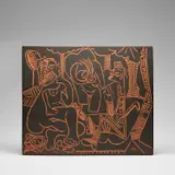 Pablo Picasso, Le déjeuner sur l’herbe (Luncheon on the Grass) (A.R. 517), 1964, Red earthenware rectangular plaque painted in black and engraved
