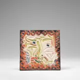 Pablo Picasso, Neptune foncé (Dark Neptune) (A.R. 580), 1968-69, Red earthenware plaque painted in colours, engraved and partially glazed