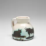 Taureau et picador (Bull and Bullfighter) (A.R. 369) by Pablo Picasso, 1956, White earthenware turned pitcher painted in black with partial brushed glaze, sold Dec 2023