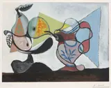 Pablo Picasso, Nature morte aux poires et au pichet (Still Life with Pears and Pitcher), circa 1960, Aquatint in colours, on Arches paper, with full margins