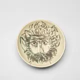 Visage de faune (Faun's Face) (A.R. 256) by Pablo Picasso, 1955, White earthenware round bowl painted in black with partial brushed glaze, sold Dec 2023
