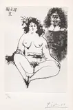 Pablo Picasso, Grosse prostituée et 'mousquetaire' (Large Prostitute and 'Musketeer'), plate 175 from Série 347 (Bl. 1655, Ba. 1671), 1968, Aquatint, on BFK Rives paper, with wide margins