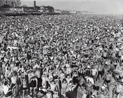 Coney Island by Weegee, 1940, Gelatin silver print, printed 1950s, sold May 2023