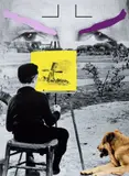 Raised Eyebrows/Furrowed Foreheads: Painting, Person, Dog (Maquette) by John Baldessari, 2009, Unique archival pigment print mounted on graph paper, sold May 2023