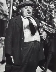Newspaperman, Paris by Lisette Model, 1933-1938, Gelatin silver print, printed later, offered May 2023