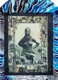 Peter Beard, Agnes of El Molo Bay, Loyangalani, Lake Rudolf, 1968, Unique Polaroid print with ink and paint, executed later