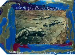Ode to the Peace Corpse, Alia Bay, Lake Rudolf by Peter Beard, 1965, Unique Polaroid print with ink and paint, executed later, sold May 2023
