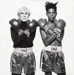 Michael Halsband, Andy Warhol + Jean-Michel Basquiat #143, New York City, July 10th, 1985, Gelatin silver print, printed 2011