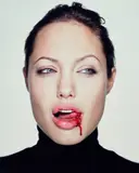 Martin Schoeller, Angelina Jolie with Blood, 2000, Chromogenic print, mounted