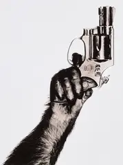 Albert Watson, Monkey with Gun, 1992, Gelatin silver print, printed 1997