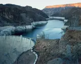 Mitch Epstein, Hoover Dam and Lake Mead, Nevada from American Power, 2007, Chromogenic print, mounted