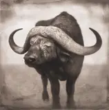 Nick Brandt, Buffalo Blind in One Eye Resting, Amboseli, 2005, Archival pigment print