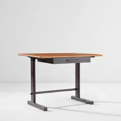 Jean Prouvé, 'Cité' table, model no. 500, designed 1930-1932, produced 1951-1952, Oak, painted steel