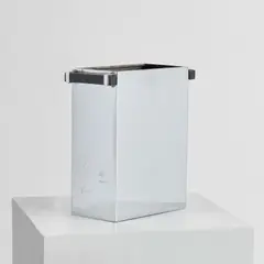 Vase by Maison Desny, circa 1932, Chrome-plated brass, ebonised wood, sold Jan 2023