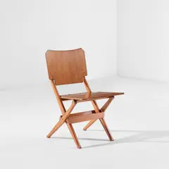 Folding chair by Franco Albini, circa 1954, Brazilian mahogany, Brazilian mahogany-veneered plywood, offered Jan 2023