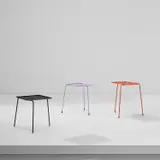 Mathieu Matégot, Set of three 'Soumba' nesting tables, circa 1953, Painted aluminium, brass