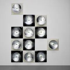 Studio Nizzoli Associati, Twelve lights, circa 1969, Coloured acrylic, aluminium