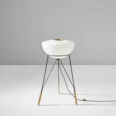 Stilnovo, Floor lamp, circa 1950, Glass, painted steel, brass