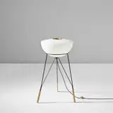 Stilnovo, Floor lamp, circa 1950, Glass, painted steel, brass