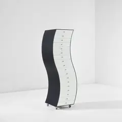 Shiro Kuramata, 'Side One' chest of drawers, designed 1970, Stained ash, lacquered wood, steel, rubber