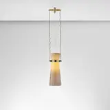 Studio B.B.P.R., Ceiling light, circa 1954, Tessuto glass, brass