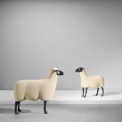 François-Xavier Lalanne, 'Mouton de Pierre' and 'Mouton Transhumant', designed 1979 and 1988, executed 1993, Epoxy stone, patinated bronze