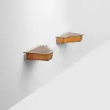 Carlo Mollino, Unique pair of wall-mounted bedside tables from Casa Orengo, Turin
