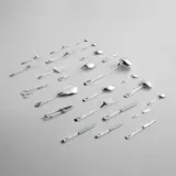 Wolfers Frères, Canteen with flatware service for 12, circa 1949, Silver, stainless steel
