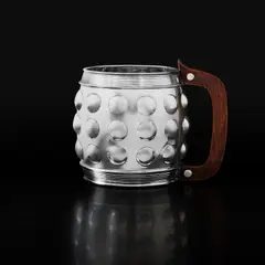Jean Puiforcat, Tankard, circa 1943, Silver, Brazilian rosewood, crystal