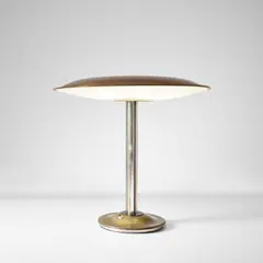 Pietro Chiesa, Table lamp, circa 1942, Glass, brass, ebonised wood