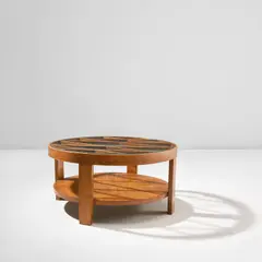 Coffee table by Gio Ponti, circa 1937, Elm, elm-veneered wood, glass, sold Apr 2023