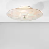 Max Ingrand, Large ceiling light, circa 1955, Glass, coloured glass, painted aluminium, brass