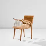 Armchair by Gio Ponti, circa 1937, Walnut, walnut-veneered wood, painted iron, sold Apr 2023