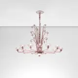 Twelve-armed chandelier by Vittorio Zecchin, circa 1925, Coloured glass, aluminium, painted steel, sold Apr 2023