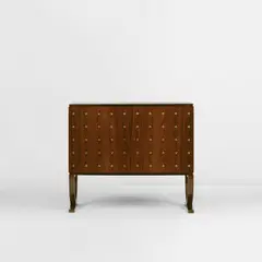 Drinks cabinet by Paolo Buffa, circa 1938, Brazilian kingwood-veneered wood, brass, mirrored glass, glass, sold Apr 2023