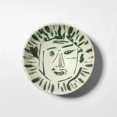 'Visage de face' by Pablo Picasso, 1960, Partially-painted white earthenware bowl with sculpted design, sold Apr 2023