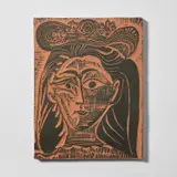 'Femme au chapeau fleuri' by Pablo Picasso, 1964, Partially-painted and incised red earthenware tile, sold Apr 2023