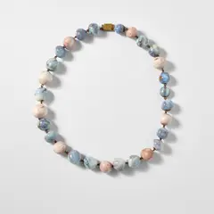 Fausto Melotti, Necklace, circa 1955, Glazed ceramic, brass