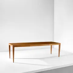 Rare extendable dining table by Gio Ponti, circa 1955, Teak-veneered wood, sold Apr 2023