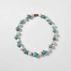 Necklace by Fausto Melotti, circa 1955, Glazed ceramic, brass, sold Apr 2023